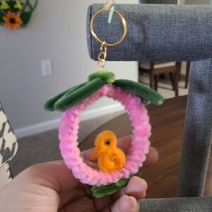 Colorful Plush Keychain Accessory